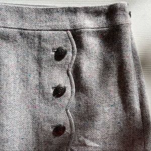 TALBOTS: Grey Herringbone Wool Skirt NWT